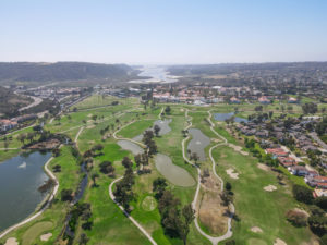 Aerial View Of Golf Surrounded By Villas And Condos With Golf In Carlsbad, North County San Diego